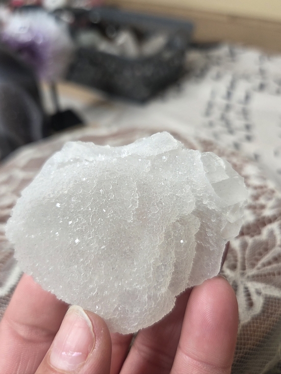Other - Raw White Flourite Speciman From Hunan Mines With Druzy